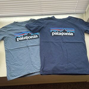 Patagonia Blue and Gray T-Shirts kids M (10)